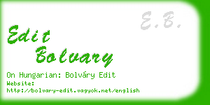 edit bolvary business card